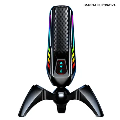 Microfone Gamer Stream Light Rgbm346