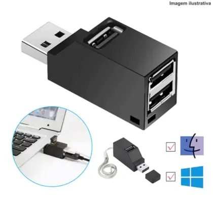 Hub Usb 2.0 Interface 3 Em 1 Mst-011