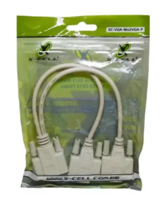 Cabo Vga Macho X 2 Vga Femea Xc-Vga-Mx2Vga-F X-Cell